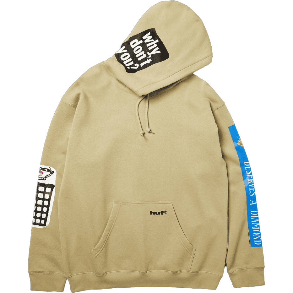 huf sweatshirt hood gimme the loot (sand) huf sweatshirt hood gimme the loot (sand)