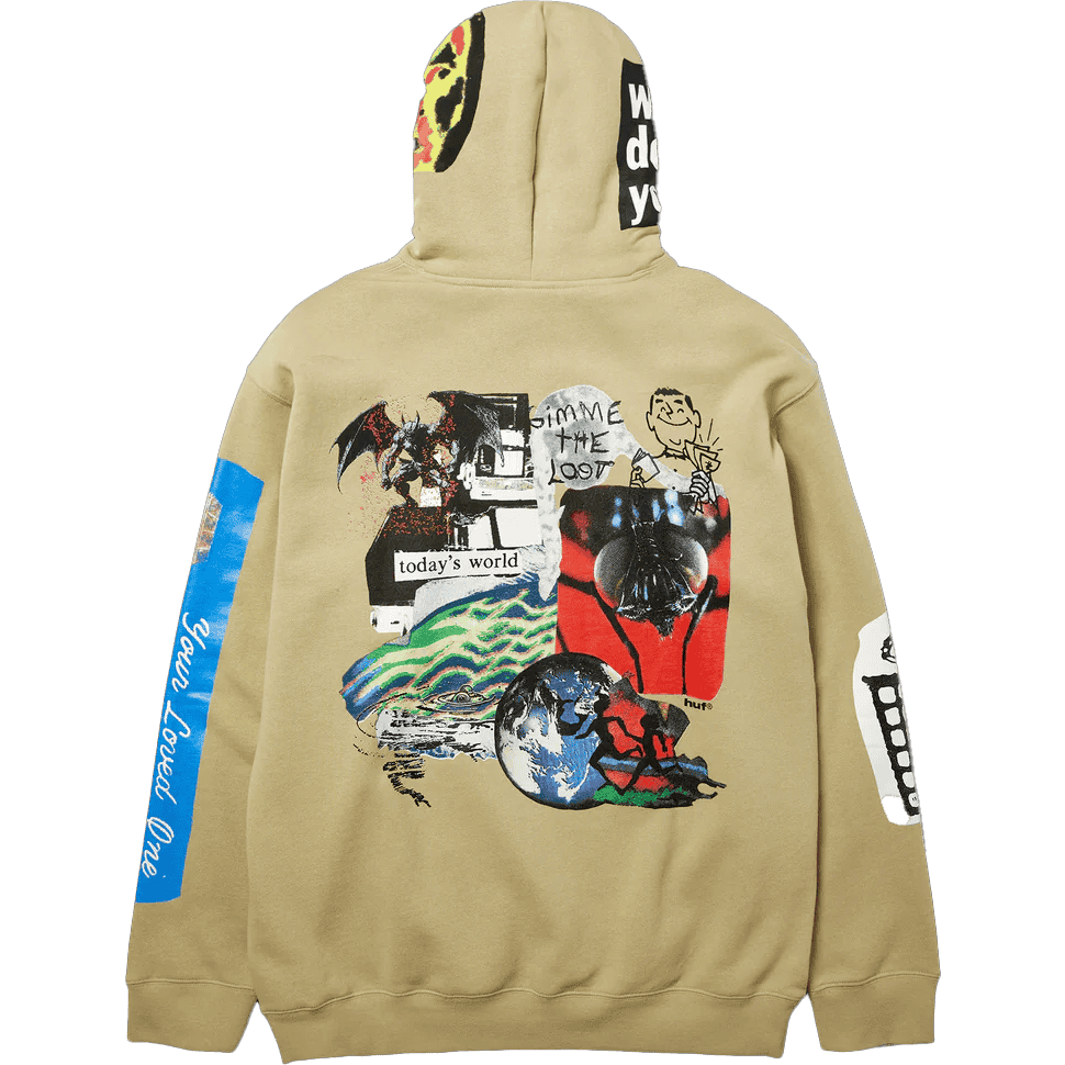 huf sweatshirt hood gimme the loot (sand) huf sweatshirt hood gimme the loot (sand)