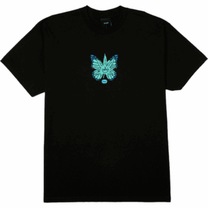 huf tee shirt green budderfly (black)