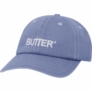butter goods cap 6 panel rounded logo (washed sky blue)