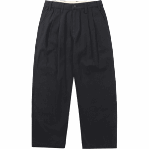 butter goods pants chino pleated trousers (washed black)