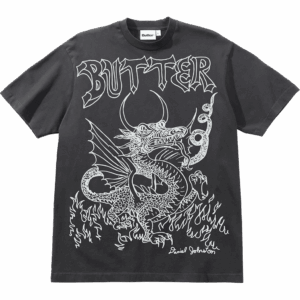 butter goods tee shirt daniel johnston dragon (washed black)
