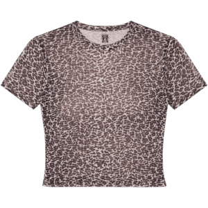volcom tee shirt crop top rawly knit mesh (black/white)