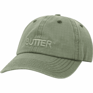 butter goods cap 6 panel ripstop rounded logo (washed army)