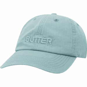 butter goods cap 6 panel ripstop rounded logo (washed ice)