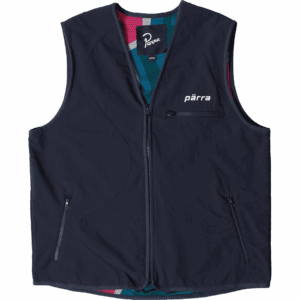 parra jacket vest wiggle stones (blue) reversible
