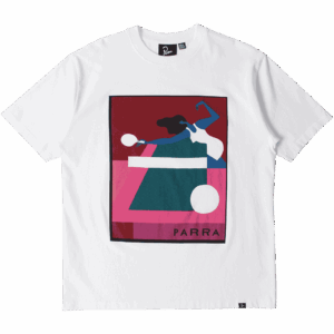 parra tee shirt ping ponged (white)