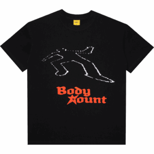 carpet tee shirt body count chalk outline (black)