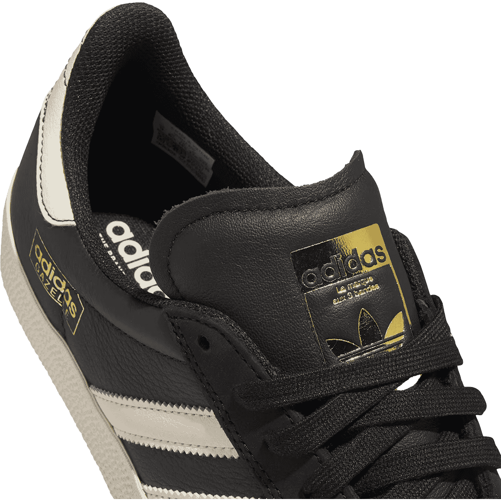 adidas shoes gazelle adv (core black/cream white/gold metallic)