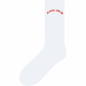 cash only socks crew (white)
