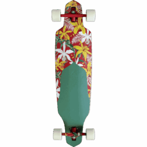 dusters longboard channel floret (red/green) 38×9.375