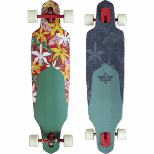 dusters longboard channel floret (red/green) 38×9.375
