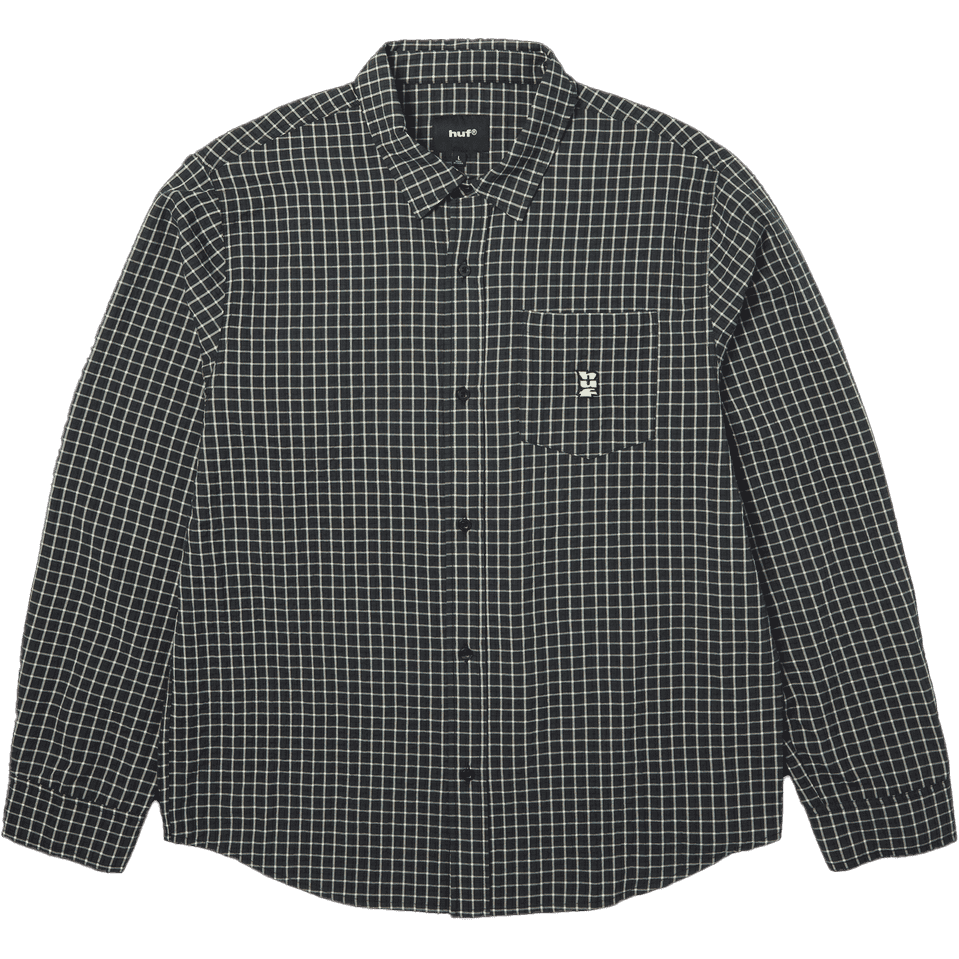 huf shirt long sleeves woven megablast (black) huf shirt long sleeves woven megablast (black)