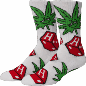 huf socks dice buddy (white)