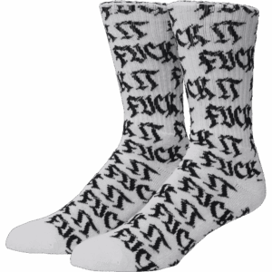 huf socks fuck it old style (white)