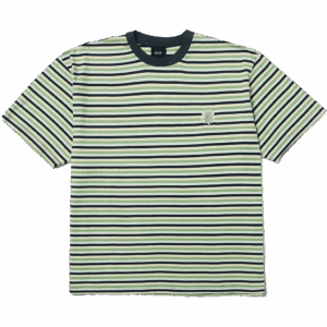 huf tee shirt knit boxy apollo striped (blue)