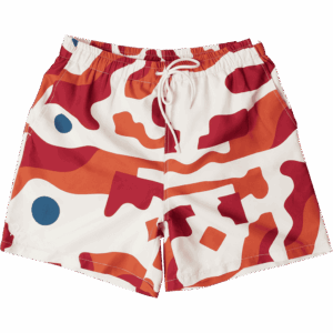 parra short boardshort swim abstract mountain (red)