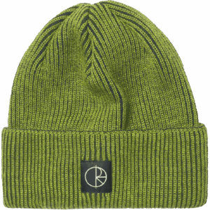 polar beanie lines merino (chartreuse/olive)