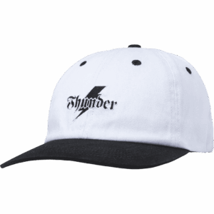 thunder cap strapback bolt script (white/black)
