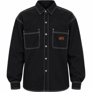 volcom shirt long sleeves work levelstone (black/white)