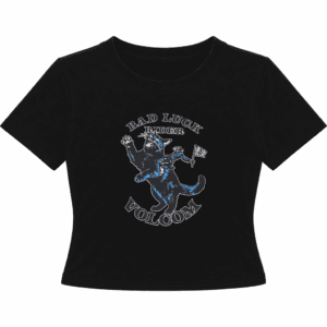 volcom tee shirt crop top eyeson (black)
