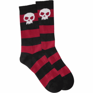 zero socks single skull (red/stripe)