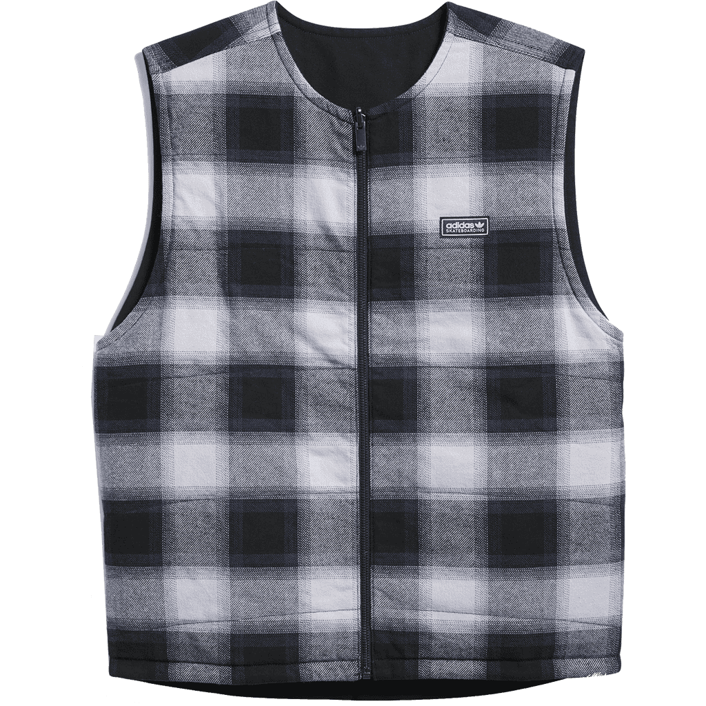 adidas jacket vest gonz plaid (black) reversible adidas jacket vest gonz plaid (black) reversible
