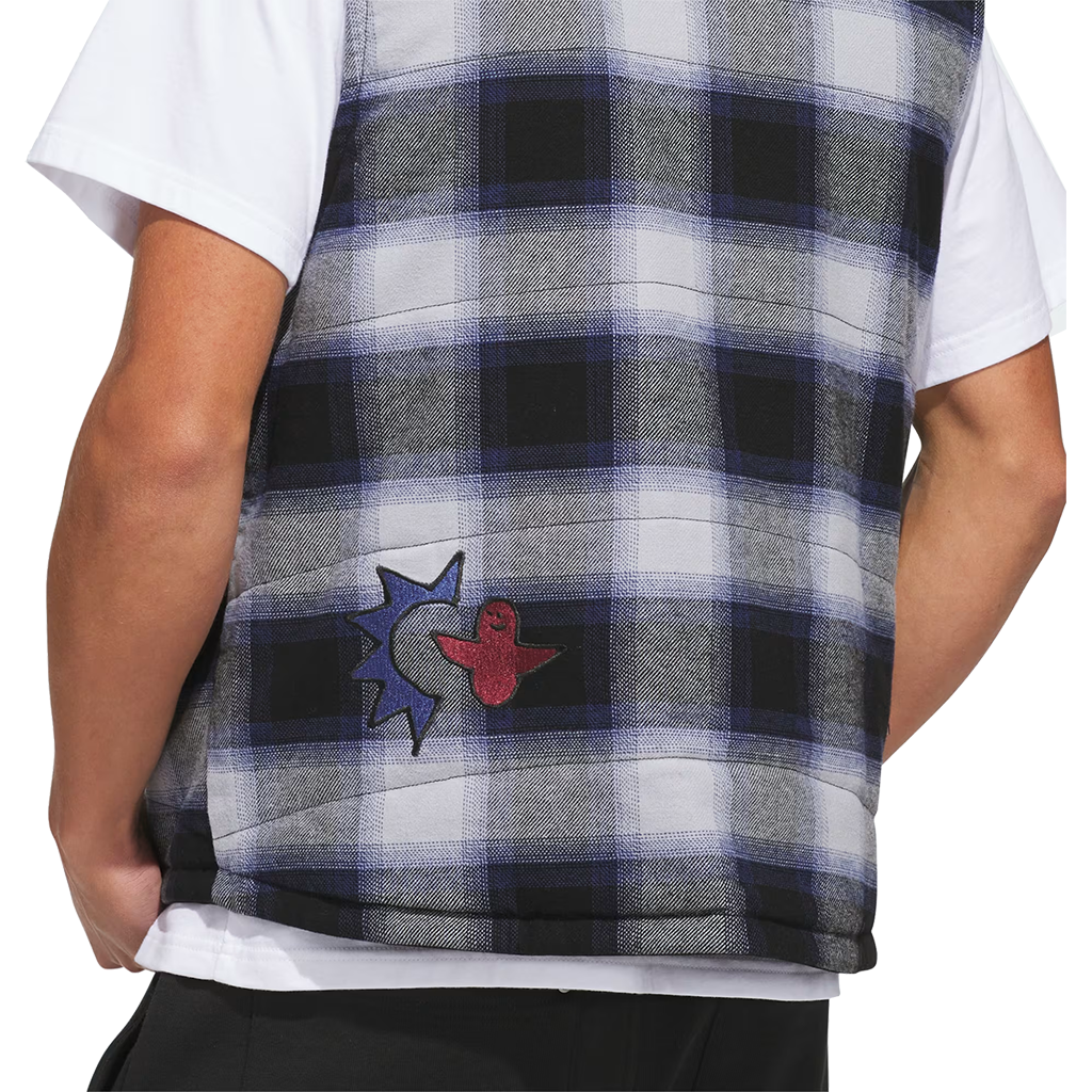 adidas jacket vest gonz plaid (black) reversible adidas jacket vest gonz plaid (black) reversible