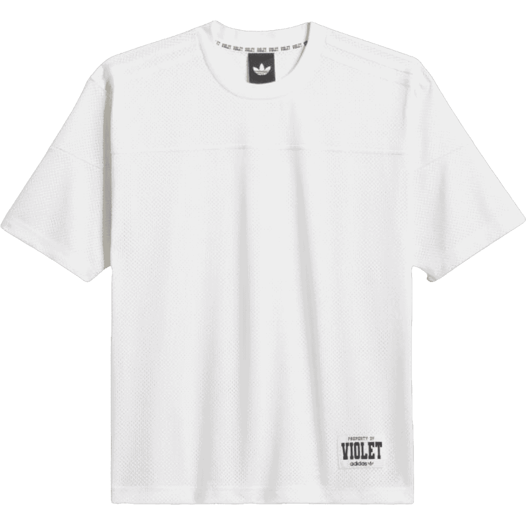 adidas tee shirt violet jersey mesh (white/black) adidas tee shirt violet jersey mesh (white/black)