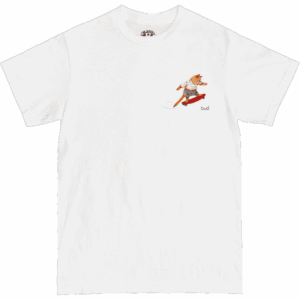 bud tee shirt skatin’ cat (white) bud tee shirt skatin’ cat (white)