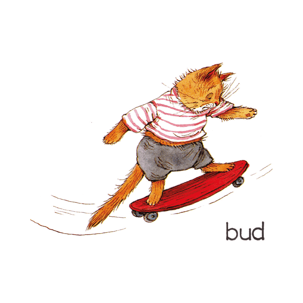 bud tee shirt skatin’ cat (white) bud tee shirt skatin’ cat (white)