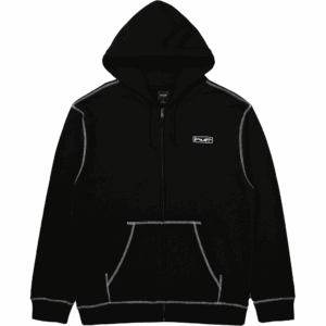 huf sweatshirt hooded zip stretch (black)