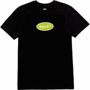 huf tee shirt 89 oval (black/lime)