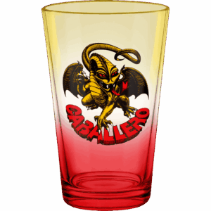 powell peralta glass pint steve caballero (yellow/red/fade)
