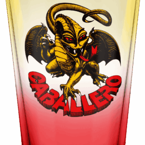powell peralta glass pint steve caballero (yellow/red/fade)
