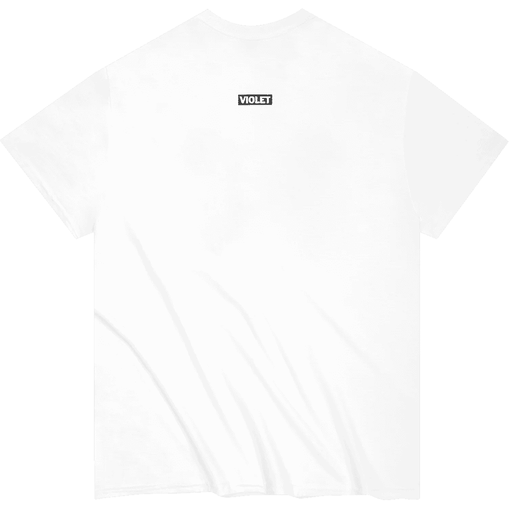 violet tee shirt but we´re cooler than everyone else (white)