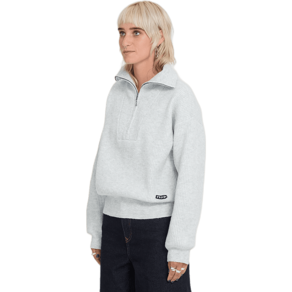volcom sweater girls half zip voltrane (bone heather) volcom sweater girls half zip voltrane (bone heather)