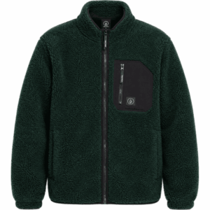 volcom sweatshirt crew zip polar sherpa muzzer fuzzar (scarab)
