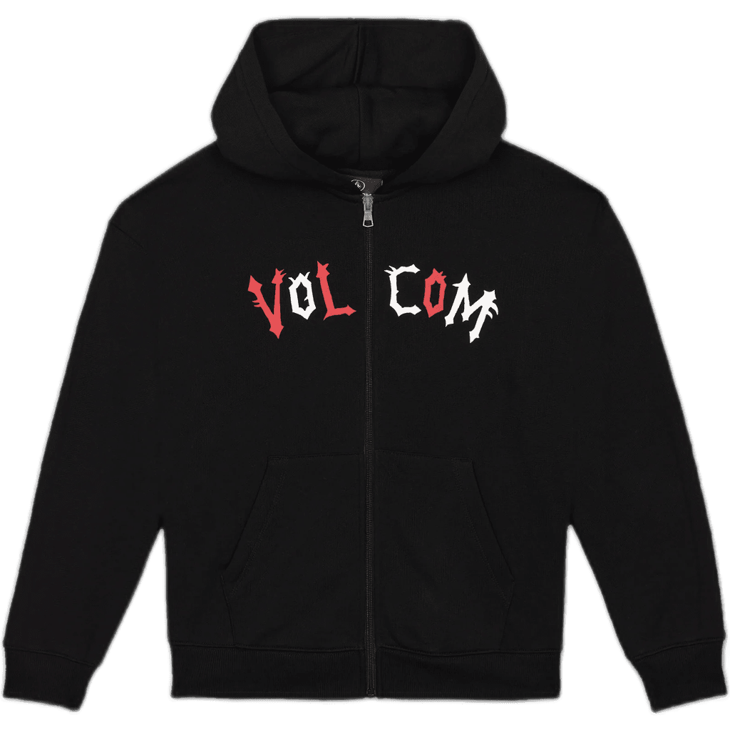 volcom sweatshirt kids hooded zip fa ozzy (black) volcom sweatshirt kids hooded zip fa ozzy (black)