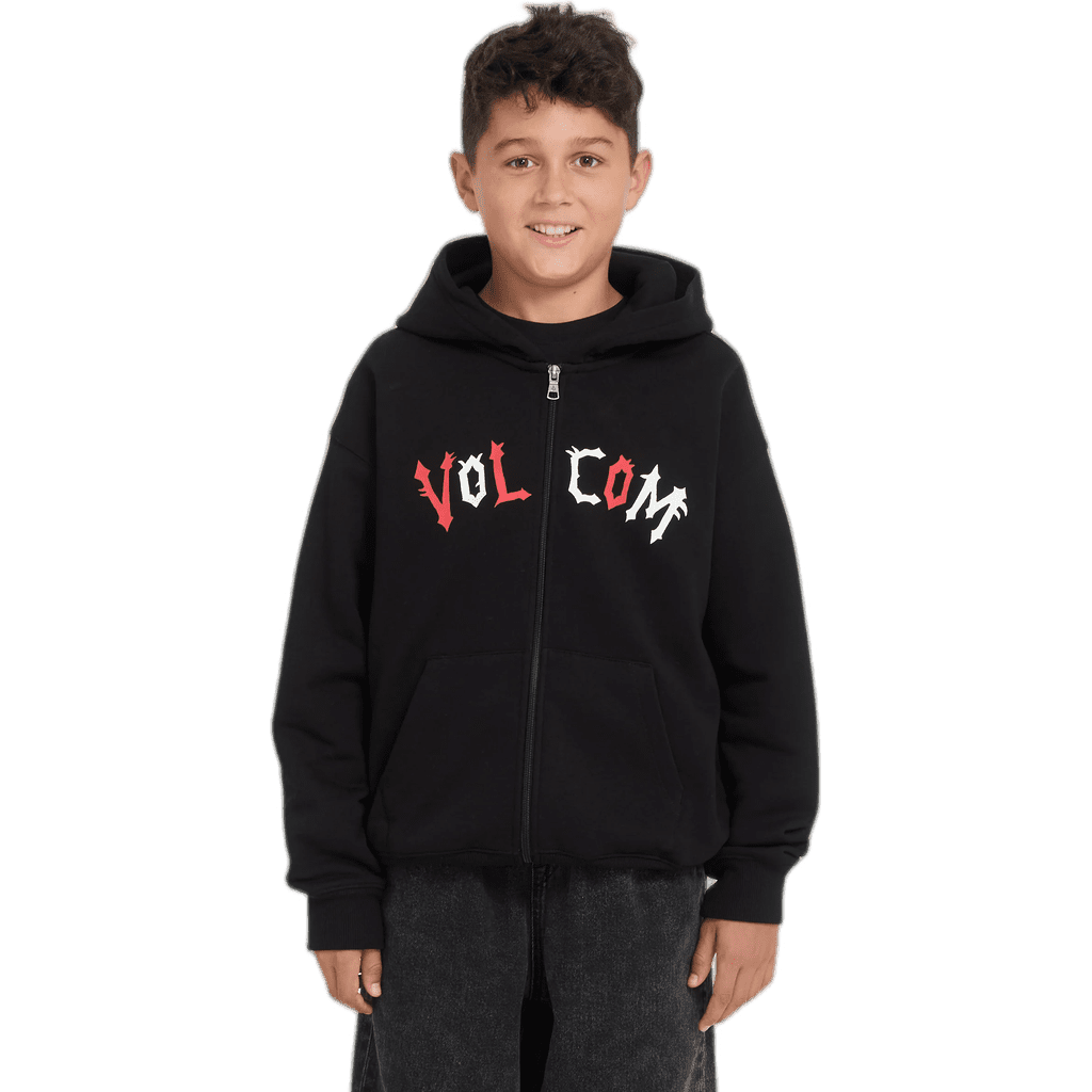 volcom sweatshirt kids hooded zip fa ozzy (black) volcom sweatshirt kids hooded zip fa ozzy (black)