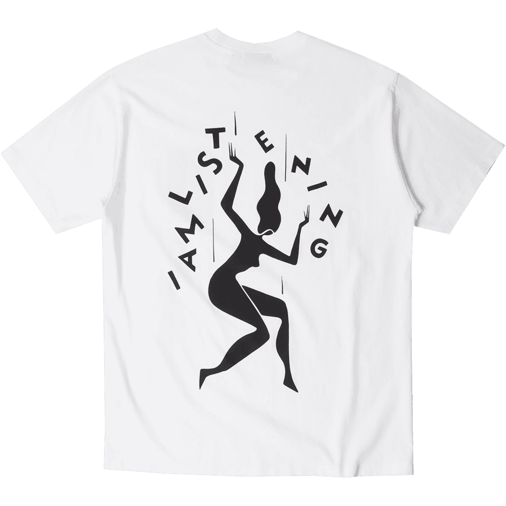 parra tee shirt not listening (white)