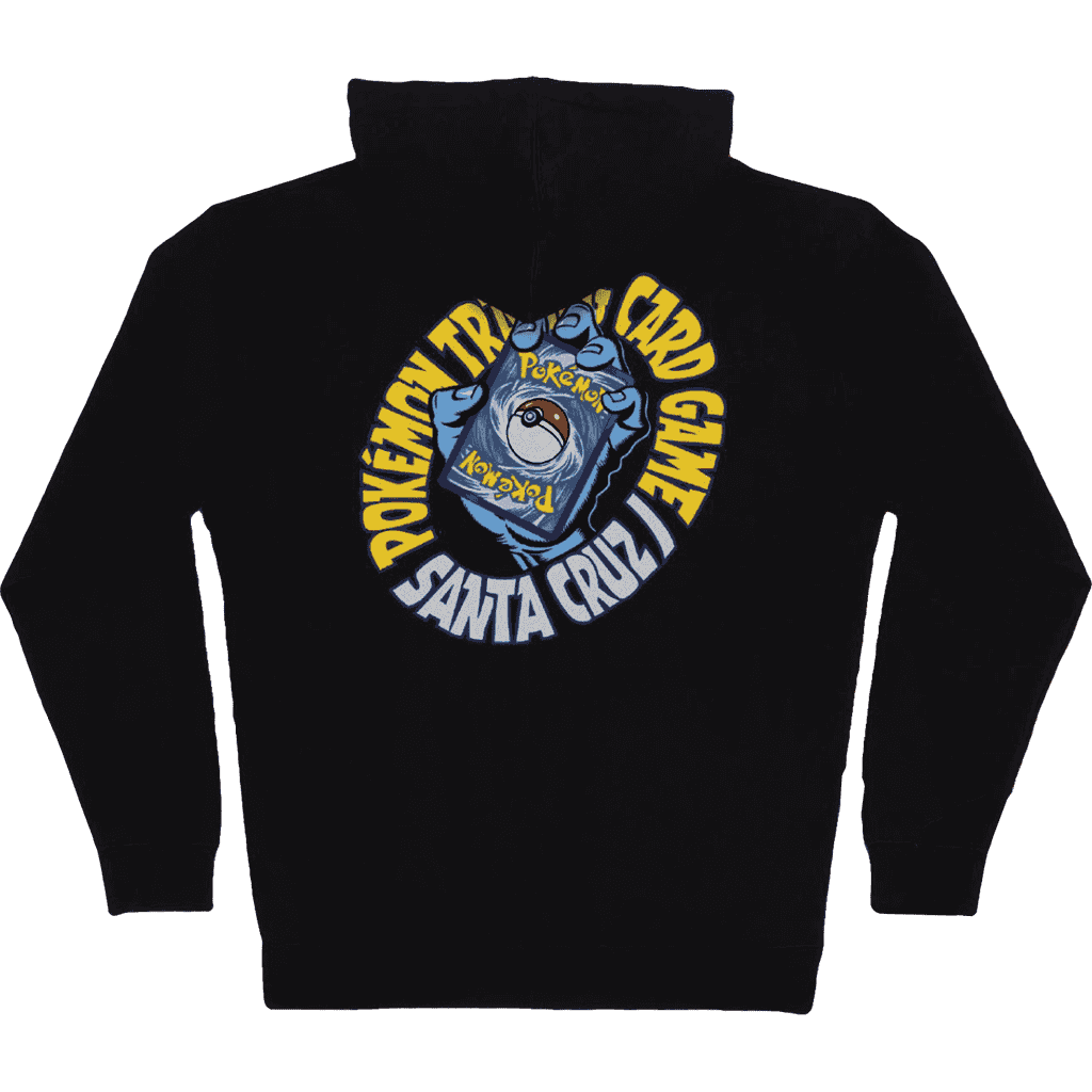 santa cruz sweatshirt pokémon tcg hooded zip hand (black) santa cruz sweatshirt pokémon tcg hooded zip hand (black)