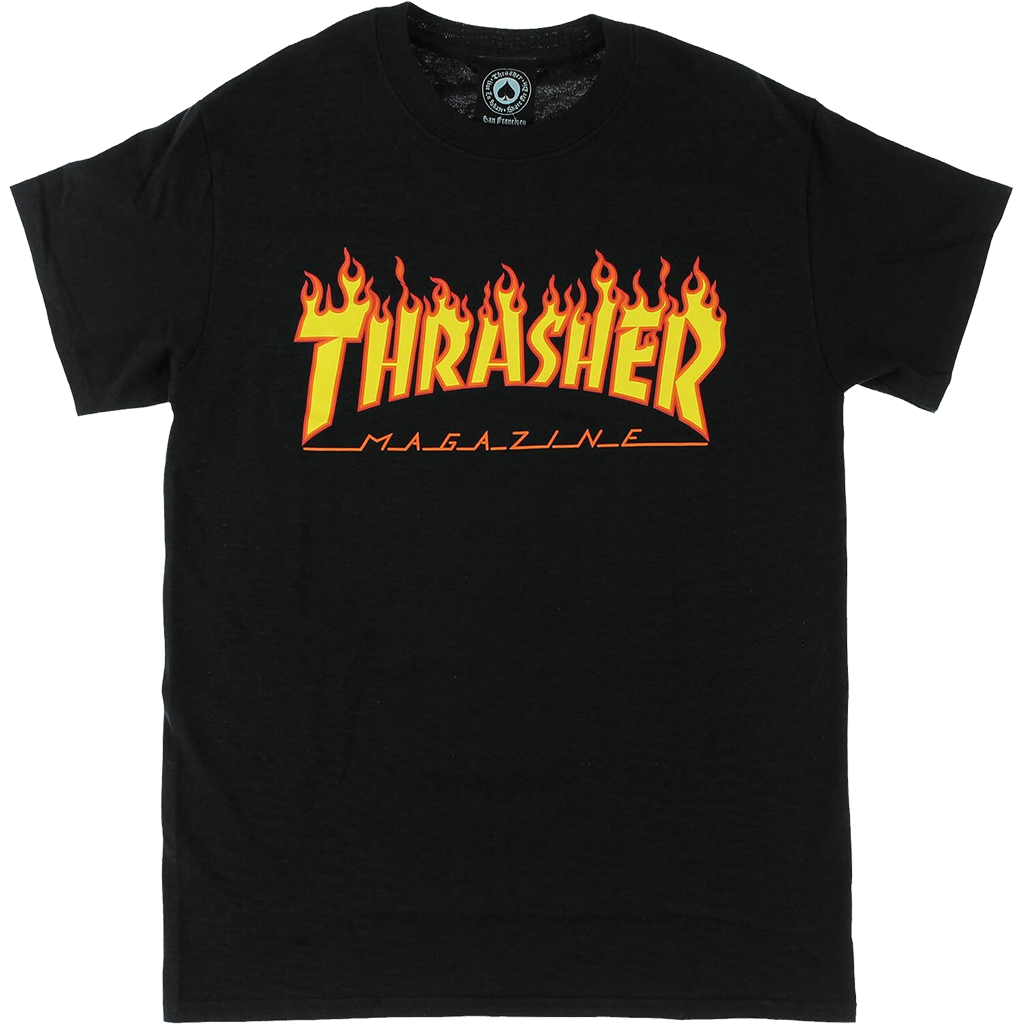 thrasher tee shirt flame logo (black) thrasher tee shirt flame logo (black)