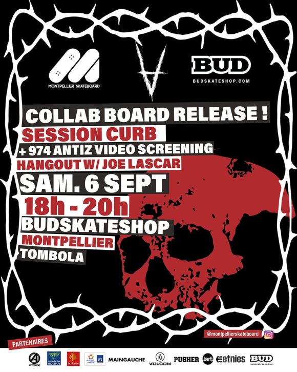 montpellier skateboards collab board release antiz skateboards bud skateshop